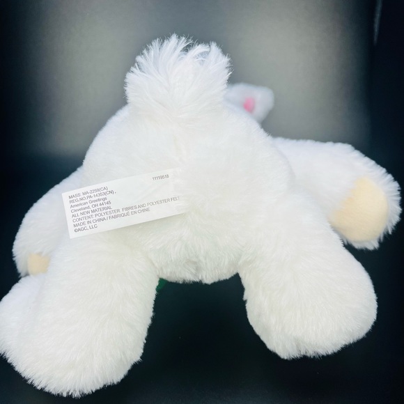 American Greetings White Bunny Rabbit Plush W/Green Bow Easter Spring 2020 12” - Picture 5 of 7